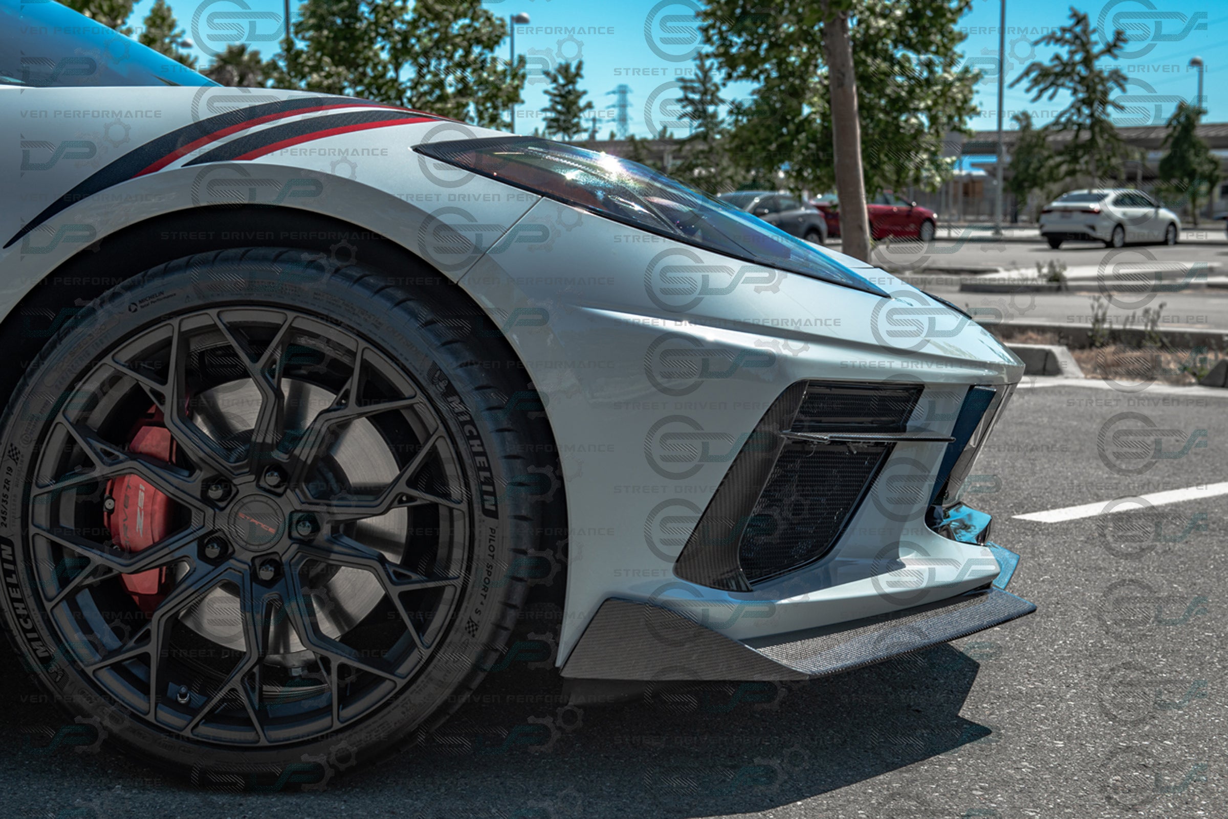 2020+ C8 Corvette Stingray & Z51 |"5VM Style" Splitter / Lip Ground Effects